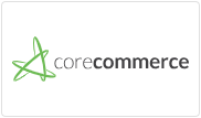 Logo CoreCommerce sur une vignette rectangulaire