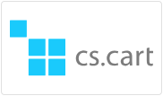 Logotipo de CS-Cart en el botón de mosaico cuadrado