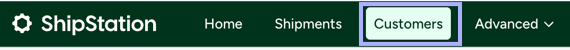 Shows the Customers tab in the ShipStation Simplified View toolbar.