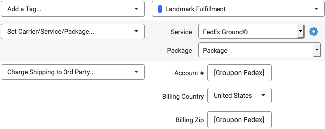 Automation Rule about handling Groupon orders tagged for Landmark Fulfillment.