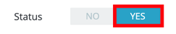 Prestashop webservice status toggle with Yes highlighted.