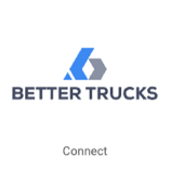 Logotipo de Better Trucks en el botón cuadrado de mosaico que dice: "Conectar"