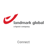 Landmark global logo on tile with button that reads, "Connect".