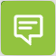 Green square with white text bubble. This icon appears in the Help Center and can be clicked to chat with Support team.