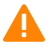 Ícono de​​"Advertencia de verificación de dirección". Signo de exclamación blanco dentro de un triángulo naranja.