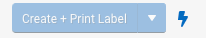 Create (crear) + botón Print label (imprimir etiqueta) en el modo Quickship