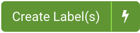 Botón verde para crear etiquetas y el icono del rayo de Quickship a la derecha.