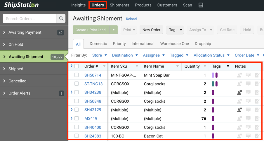 Order & Shipment Records – ShipStation Help U.S.