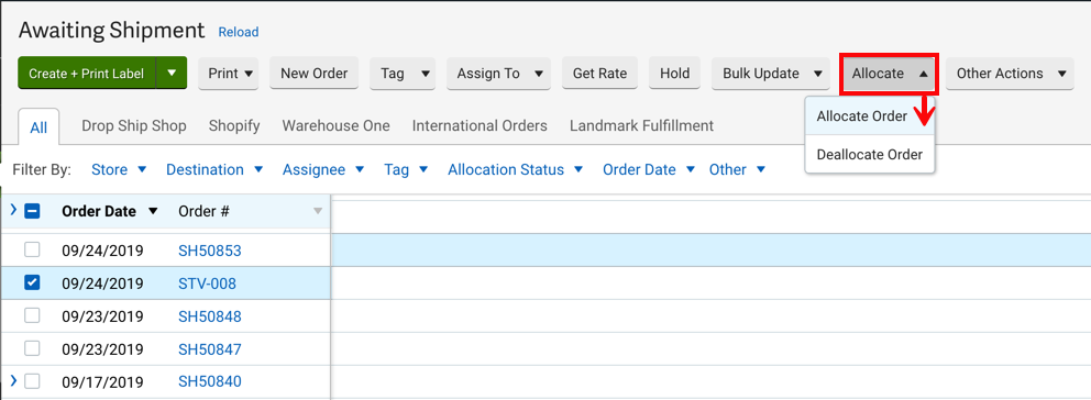 Box hebt Dropdown-Menü Zuweisen mit der Option Zuweisen hervor