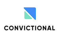 Convictional logo on square tile button