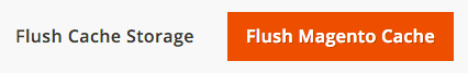 Magento v2 Admin mit ausgewählter Option „Magento-Cache leeren“.