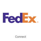 Logotipo de FedEx. Botón en el que se lee Conectar