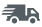 Tracking In-transit icon. Black truck silhouette, facing right, with speed lines.