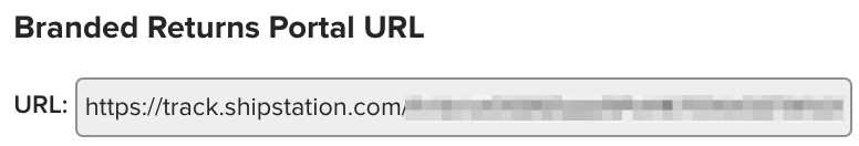 Ejemplo de una URL de portal de devoluciones con branding
